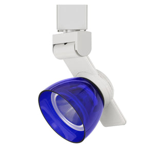 Benzara 12W Integrated LED Track Fixture with Polycarbonate Head, White and Blue BM220811 White, Blue Metal, Polycarbonate BM220811