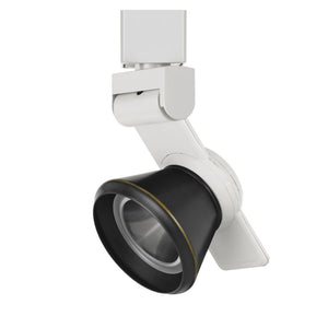 Benzara 12W Integrated Cone Head LED Metal Track Fixture, White and Black BM220815 White, Black Metal BM220815