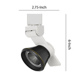 Benzara 12W Integrated Cone Head LED Metal Track Fixture, White and Black BM220815 White, Black Metal BM220815