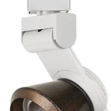 Benzara 12W Integrated LED Metal Track Fixture with Cone Head, White and Bronze BM220816 White, Bronze Metal BM220816