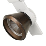 Benzara 12W Integrated LED Metal Track Fixture with Cone Head, White and Bronze BM220816 White, Bronze Metal BM220816