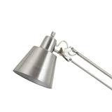 Benzara 60W Metal Task Lamp with Adjustable Arms and Swivel Head, Set of 2, Silver BM220818 Silver Metal BM220818