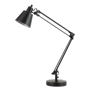 Benzara 60W Metal Task Lamp with Adjustable Arms and Swivel Head, Set of 2, Black BM220819 Black Metal BM220819