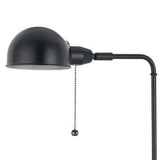 Benzara Adjustable Height Metal Pharmacy Lamp with Pull Chain Switch, Black BM220838 Black Metal BM220838