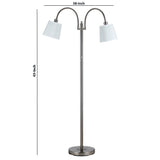 Benzara 80 Watt Metal Floor Lamp with Dual Gooseneck and Uno Style Shades, Silver BM220841 Silver Metal BM220841