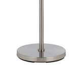 Benzara Metal Body Floor Lamp with Fabric Drum Shade and Pull Chain Switch, Silver BM220845 Silver Metal and Fabric BM220845