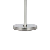 Benzara Metal Body Table Lamp with Fabric Drum Shade and Pull Chain Switch, Silver BM220848 Silver Metal and Fabric BM220848