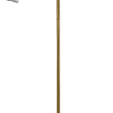 Benzara 60 Watt Metal Floor Lamp with Gooseneck Shape and Stable Base, Gold BM220851 Gold Metal and Fabric BM220851