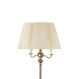 Benzara 150 Watt 6 Way Metal Floor Lamp with Fabric Tapered Shade, Gold BM220863 Gold Metal and Fabric BM220863