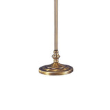 Benzara 150 Watt 6 Way Metal Floor Lamp with Fabric Tapered Shade, Gold BM220863 Gold Metal and Fabric BM220863