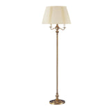 Benzara 150 Watt 6 Way Metal Floor Lamp with Fabric Tapered Shade, Gold BM220863 Gold Metal and Fabric BM220863