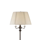 Benzara 150 Watt 6 Way Metal Floor Lamp with Fabric Tapered Shade, Bronze BM220864 Bronze Metal and Fabric BM220864