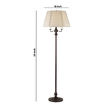 Benzara 150 Watt 6 Way Metal Floor Lamp with Fabric Tapered Shade, Bronze BM220864 Bronze Metal and Fabric BM220864