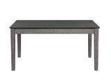 Benzara Rectangular Wooden Dining Table with 2 Drawers and Tapered Legs, Gray BM220887 Gray Solid Wood, Engineered Wood and Veneer BM220887