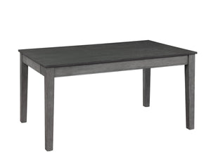 Benzara Rectangular Wooden Dining Table with 2 Drawers and Tapered Legs, Gray BM220887 Gray Solid Wood, Engineered Wood and Veneer BM220887