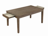 Benzara Transitional Style Wooden Dining Table with Two Drawers, Brown BM220935 Brown Solid Wood and Veneer BM220935