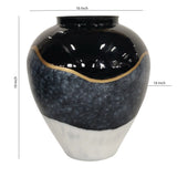 Benzara Industrial Clay Pot Design Metal Vase with Short Neck, Multicolor BM220970 Multicolor Metal BM220970