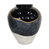 Industrial Clay Pot Design Metal Vase with Short Neck, Multicolor