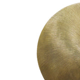 Benzara Metal Swirl Disk Accent Decor with Marble Base, Gold BM220996 Gold Metal BM220996