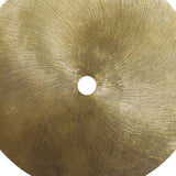 Benzara Metal Swirl Disk Accent Decor with Marble Base, Gold BM220996 Gold Metal BM220996