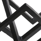 Benzara 15 Inches Metal Frame Geometric Accent Decor, Black BM221040 Black Metal BM221040