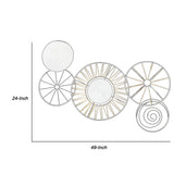 Benzara Circular 5 Piece Metal Wall Decor with Wheel and Plate Design, Black BM221153 Black Metal BM221153