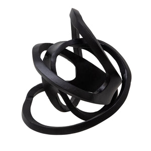 Benzara Metal Accent Decor with Interconnected Knot Design, Black BM221165 Black Metal BM221165