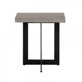 Benzara Square Top Concrete End Table with Metal Base, Black and Gray BM221182 Black, Gray Concrete, Metal BM221182