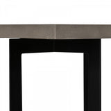 Benzara Square Top Concrete End Table with Metal Base, Black and Gray BM221182 Black, Gray Concrete, Metal BM221182