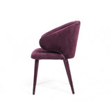 Benzara Fabric Upholstered Metal Frame Dining Chair with Padded Seat, Purple BM221184 Purple Metal, Fabric BM221184