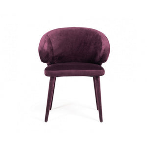 Benzara Fabric Upholstered Metal Frame Dining Chair with Padded Seat, Purple BM221184 Purple Metal, Fabric BM221184