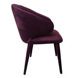 Benzara Fabric Upholstered Metal Frame Dining Chair with Padded Seat, Purple BM221184 Purple Metal, Fabric BM221184