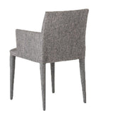 Benzara Fabric Upholstered Dining Chair with Tapered Legs and Panel Arms, Gray BM221190 Gray Fabric, Solid Wood, Metal BM221190