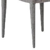 Benzara Fabric Upholstered Dining Chair with Tapered Legs and Panel Arms, Gray BM221190 Gray Fabric, Solid Wood, Metal BM221190