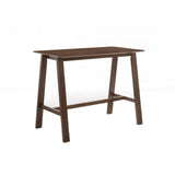Wooden Rectangular Bar Table with Angled Block Legs, Brown