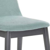 Benzara Fabric Upholstered Dining Chair with Round Legs, Set of 2, Blue and Gray BM221198 Blue, Gray Metal, Solid Wood, Fabric BM221198