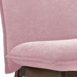 Benzara Fabric Upholstered Lounge Chair with Cushioned Seating, Pink and Brown BM221199 Pink, Brown Fabric, Solid Wood BM221199
