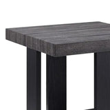 Benzara Wood and Metal 3 Piece Cocktail Table Set, Gray and Black BM221520 Gray and Brown Wood and Metal BM221520