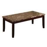 Benzara Contemporary Wood and Marble 3 Piece Cocktail Table Set, Brown BM221532 Brown Wood and Marble BM221532