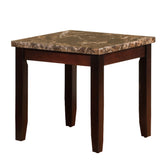 Benzara Contemporary Wood and Marble 3 Piece Cocktail Table Set, Brown BM221532 Brown Wood and Marble BM221532