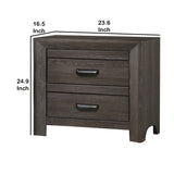 Benzara Wooden Nightstand with 2 Spacious Storage Drawers, Brown BM221572   BM221572