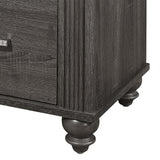 Benzara Wooden Nightstand with 2 Spacious Storage Drawers, Gray BM221574 Gray Wood and Faux Crystal BM221574