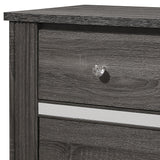 Benzara Wooden Nightstand with 2 Spacious Storage Drawers, Gray BM221574 Gray Wood and Faux Crystal BM221574