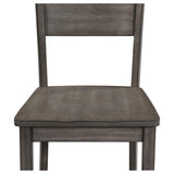 Benzara Transitional Wooden Dining Chair with Ladder Back, Set of 2, Gray BM221615 Gray Solid Wood, Veneer BM221615