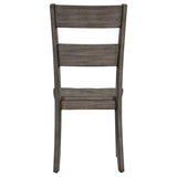 Benzara Transitional Wooden Dining Chair with Ladder Back, Set of 2, Gray BM221615 Gray Solid Wood, Veneer BM221615