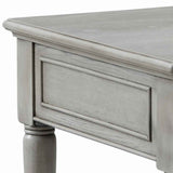 Benzara 1 Drawer Wooden End Table with Open Bottom Shelf and Turned Legs, Gray BM221621 Gray Solid Wood BM221621