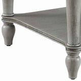 Benzara 1 Drawer Wooden End Table with Open Bottom Shelf and Turned Legs, Gray BM221621 Gray Solid Wood BM221621