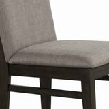 Benzara Fabric Upholstered Side Chair with Tapered Legs, Set of 2, Gray and Brown BM222464 Brown, Gray Solid Wood, Plywood, Fabric BM222464