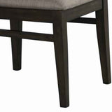 Benzara Fabric Upholstered Side Chair with Tapered Legs, Set of 2, Gray and Brown BM222464 Brown, Gray Solid Wood, Plywood, Fabric BM222464