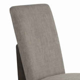 Benzara Fabric Upholstered Side Chair with Tapered Legs, Set of 2, Gray and Brown BM222464 Brown, Gray Solid Wood, Plywood, Fabric BM222464